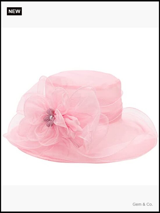 Organza Wide Brim Fascinator Hat - Derby Cocktail Wedding Church Tea Party